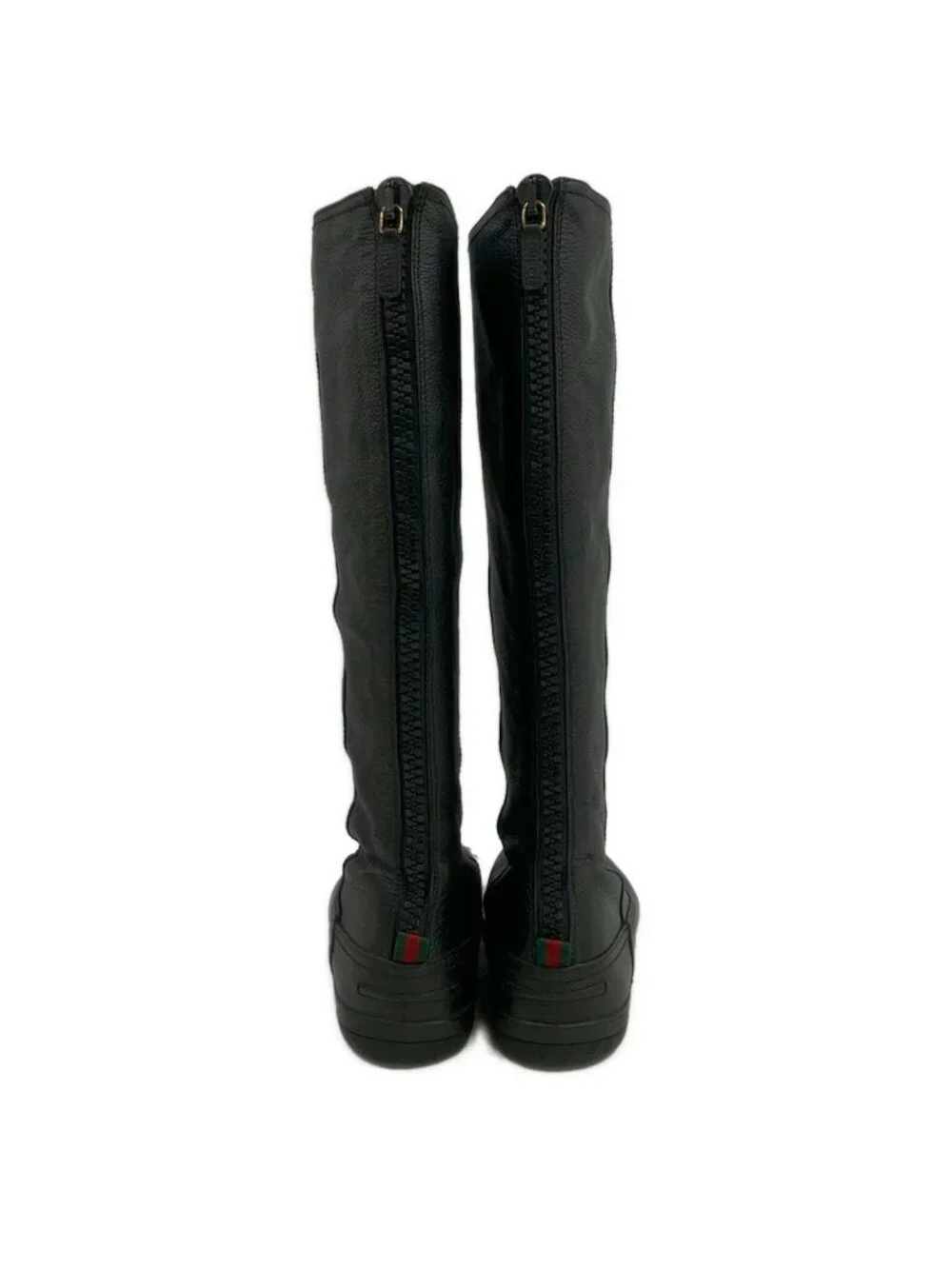 Gucci Long Boots 35.5 Black Sherry Leather